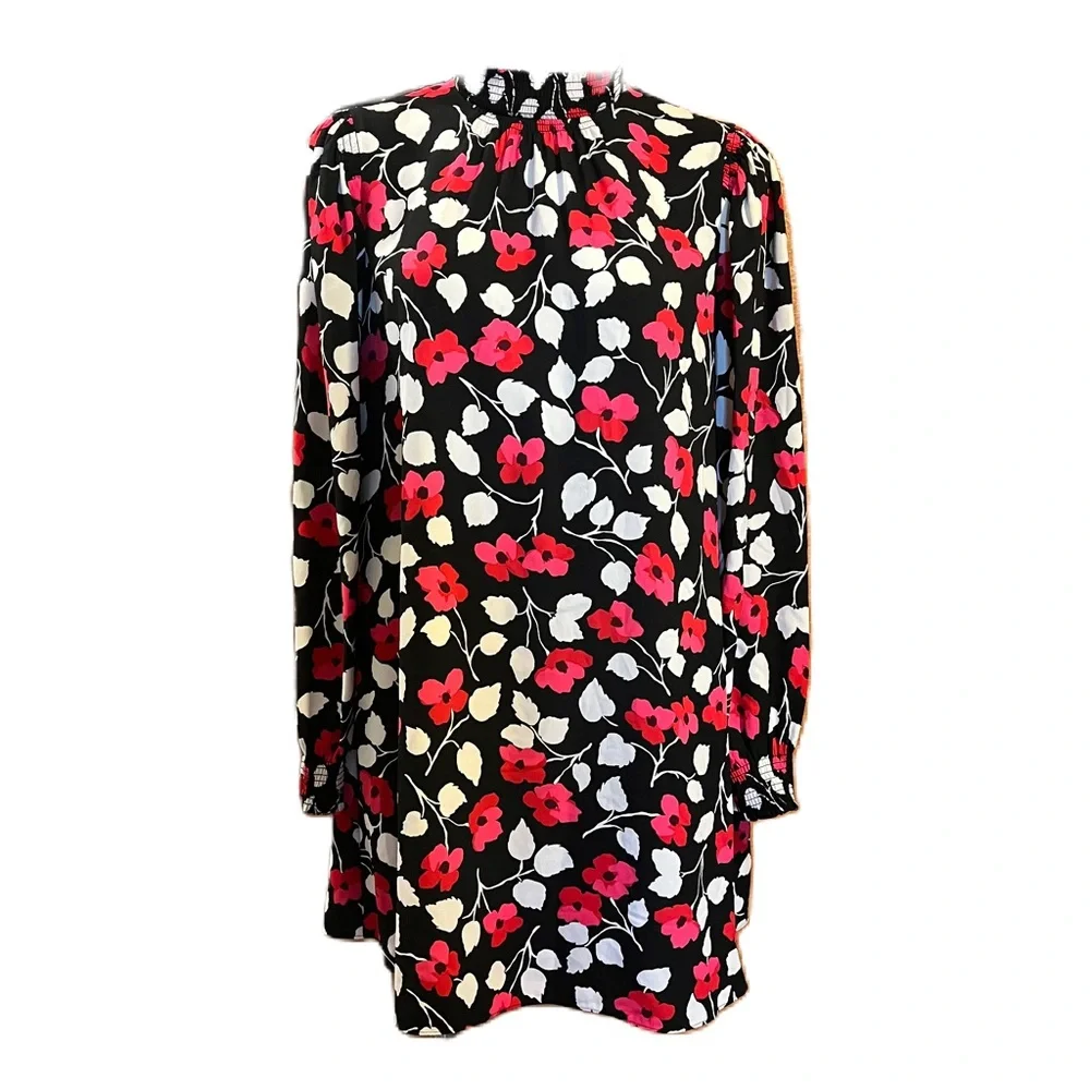 Kate Spade ‘Vintage Fleur Crepe’‎ Pink Floral print Cocktail Dress Small